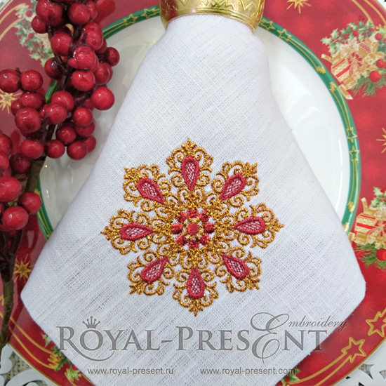 Дизайны машинной вышивки Снежинки Дизайн для машинной вышивки Винтажная снежинка